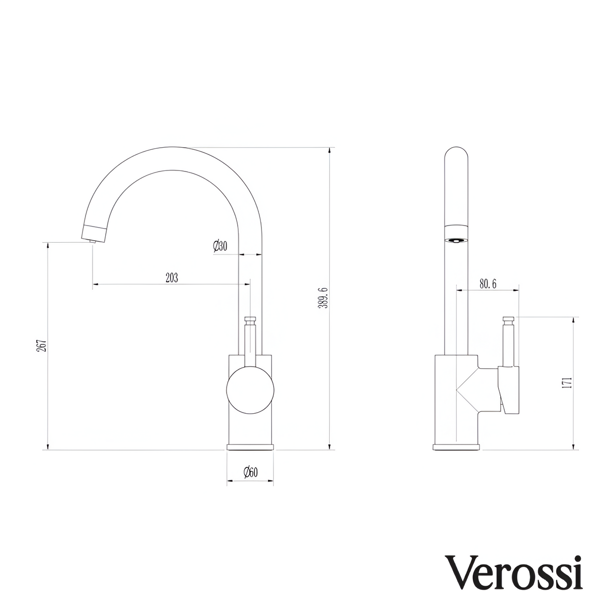 Verossi  | Velante | Single Lever 3 in 1 Instant Boiling Tap | Matt Black Finish