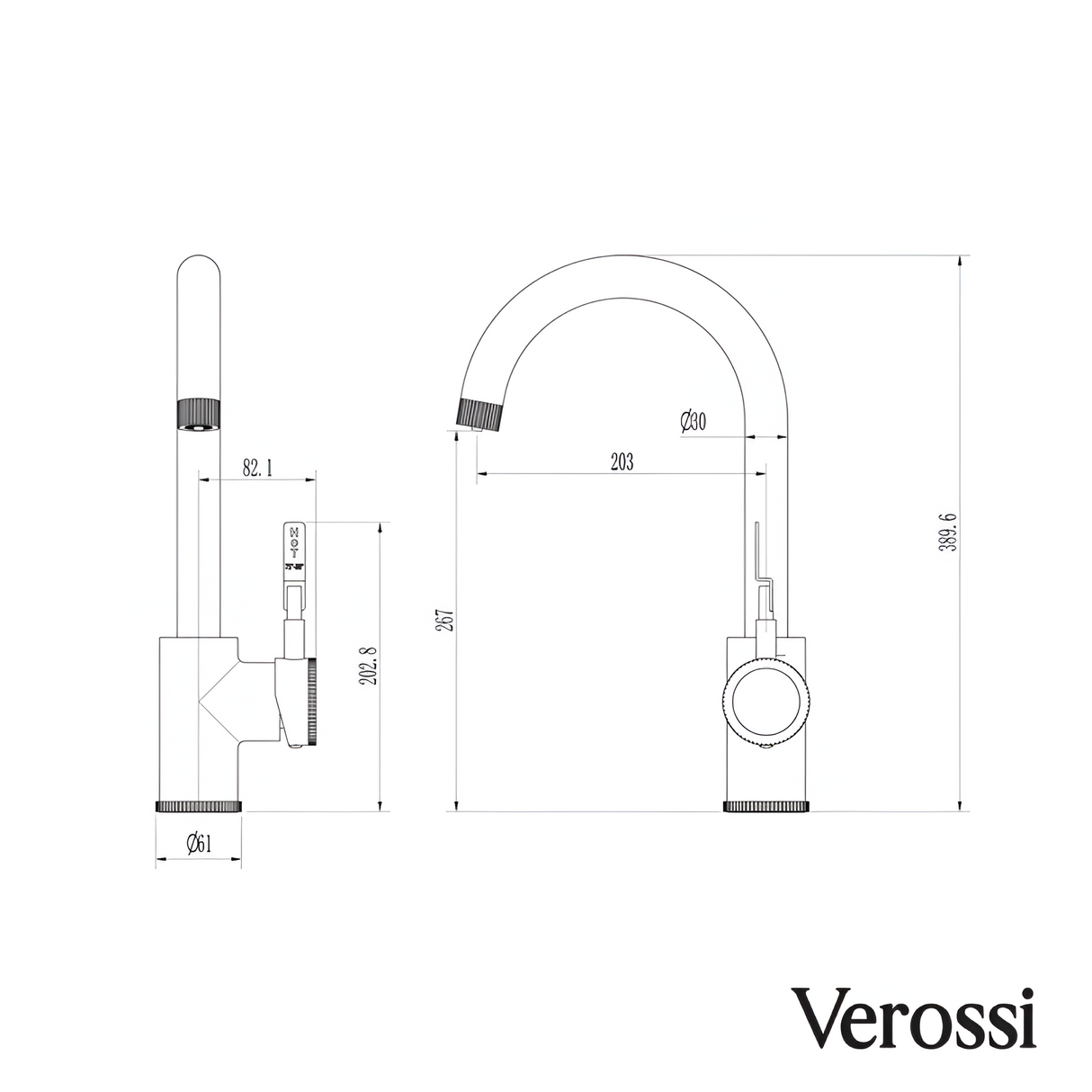 Verossi  | Volissi | Industrial Style Single Lever 3 in 1 Instant Boiling Tap | Brushed Brass Finish