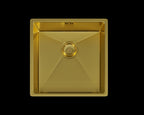 Verossi | Vrimo | 1.0 Bowl Stainless Steel Kitchen Sink | Inset or Undermounted | Gold Strainer Waste Supplied | 440 x 440 mm | Gold Finish