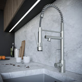 Verossi | Kitchen Sink Mixer with Flexi Spray | Brushed Steel