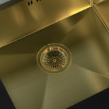 Elite | Basket Strainer Kitchen Sink Waste with Round & Rectangular Overflow Plates | Brushed Brass Finish