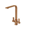 Verossi | Eben | Twin Lever Kitchen tap | Brushed Copper