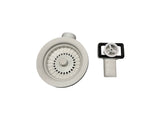 Eco | Basket Strainer Kitchen Sink Waste with Round Overflow Plate | Matt White Finish