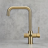 Verossi  | Valyrian | Biometric 4 in 1 Instant Boiling & Filtered Cold Water Tap | Brushed Brass Finish