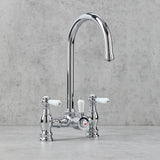 Verossi  | Venetian | Traditional Bridge Style 3 in 1 Instant Boiling Tap | White Ceramic Levers | Polished Chrome Finish