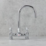 Verossi  | Venetian | Traditional Bridge Style 3 in 1 Instant Boiling Tap | White Ceramic Levers | Polished Chrome Finish