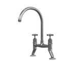 Verossi |Alton | Crosshead Traditional Bridge Mixer Tap| Pewter