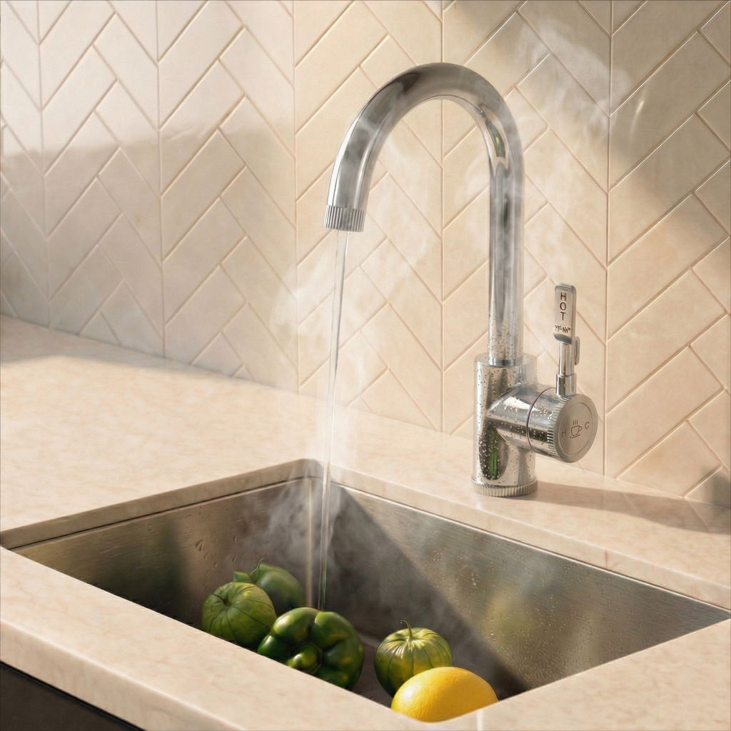 Verossi  | Volissi | Industrial Style Single Lever 3 in 1 Instant Boiling Tap | Polished Chrome Finish