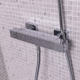 Pour | Square Thermostatic Bar Shower Valve | Chrome