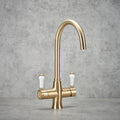 Verossi | Vulcanico | Traditional 3 in 1 Instant Boiling Tap | Unfinished Brass Finish