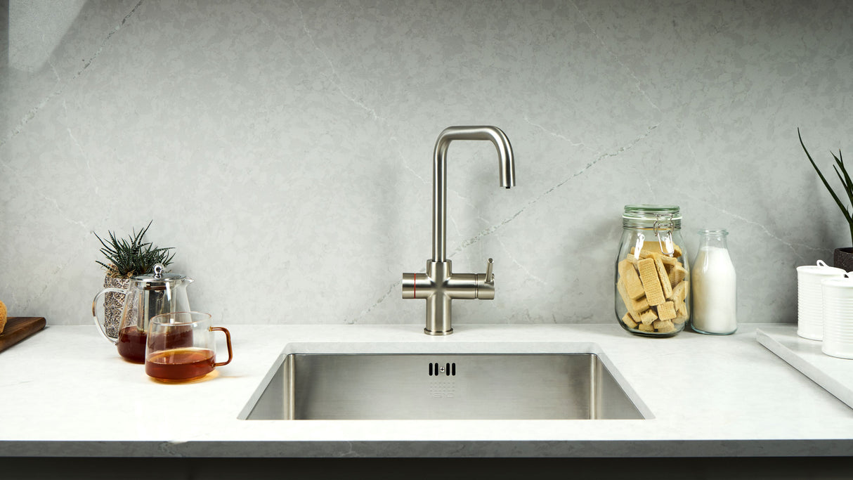 Verossi  | Valeria | Biometric 3 in 1 Instant Boiling Tap | Brushed Steel Finish