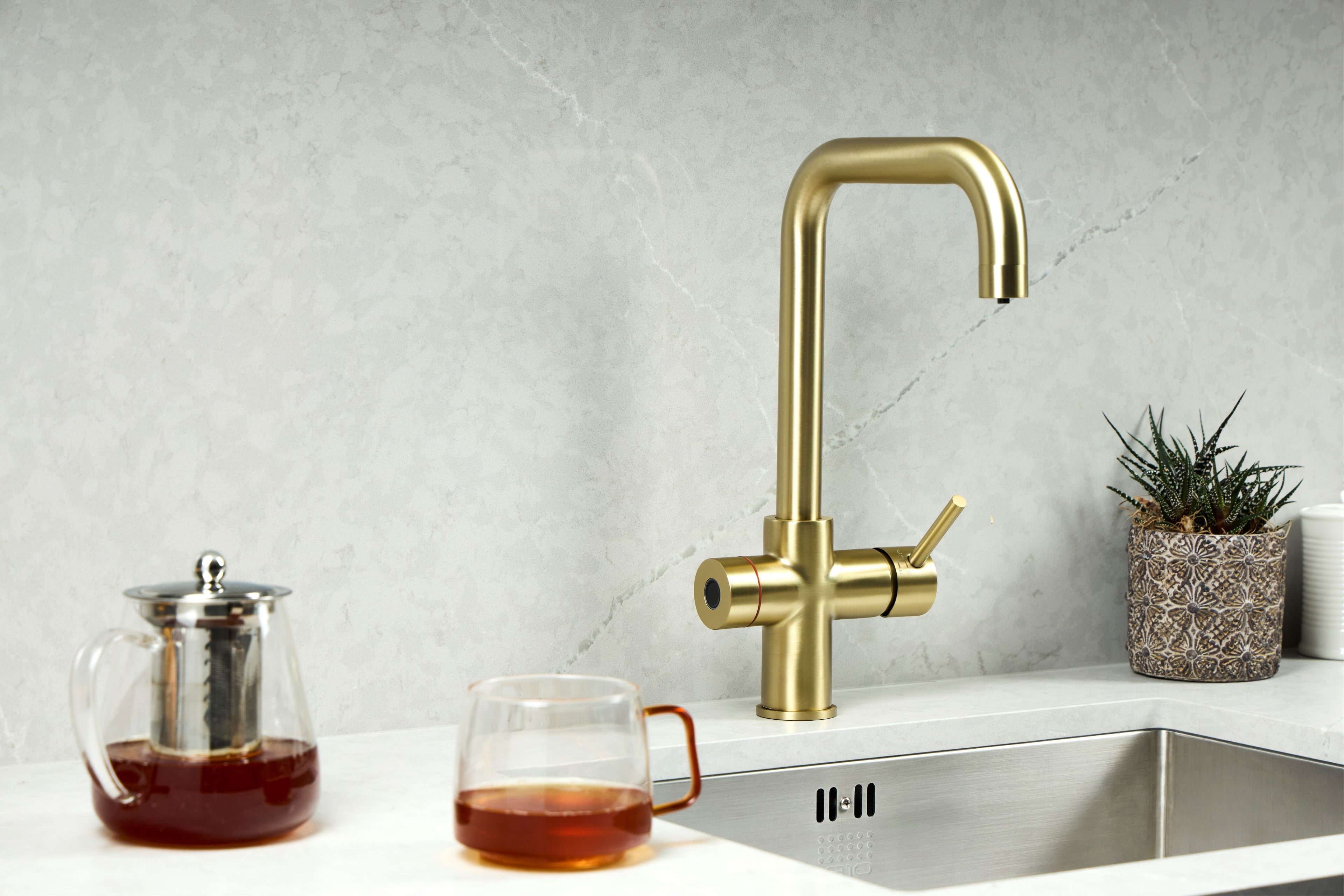 Verossi  | Valyrian | Finger Print Control 4 in 1 Instant Boiling & Filtered Cold Water Tap | Brushed Brass Finish