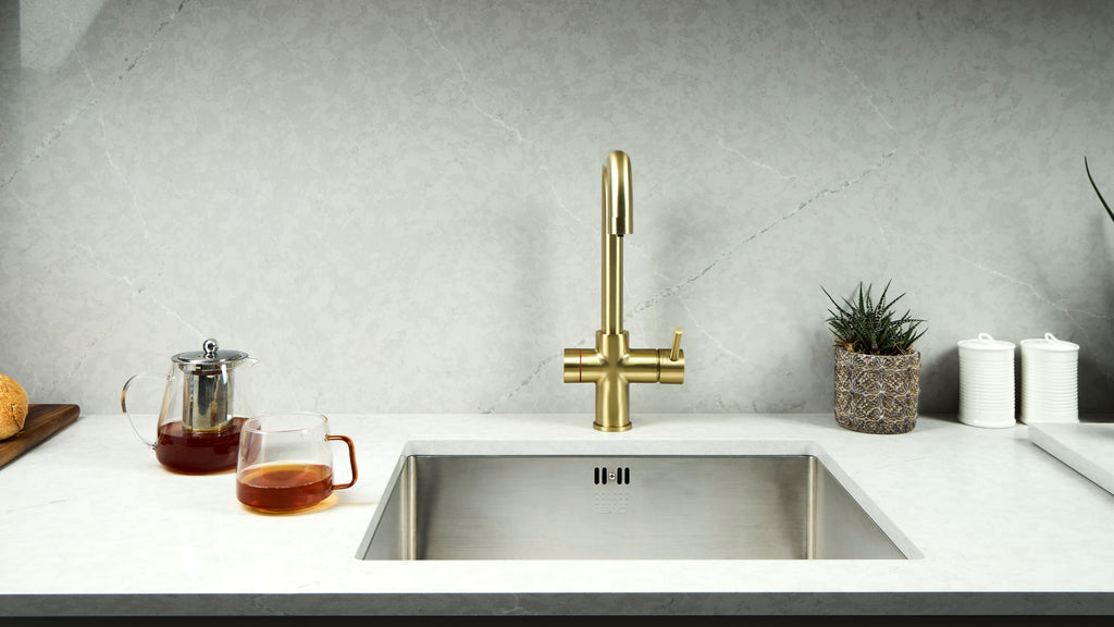 Verossi  | Valyrian | Finger Print Control 4 in 1 Instant Boiling & Filtered Cold Water Tap | Brushed Brass Finish
