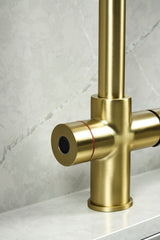 Verossi  | Valyrian | Biometric 4 in 1 Instant Boiling & Filtered Cold Water Tap | Brushed Brass Finish