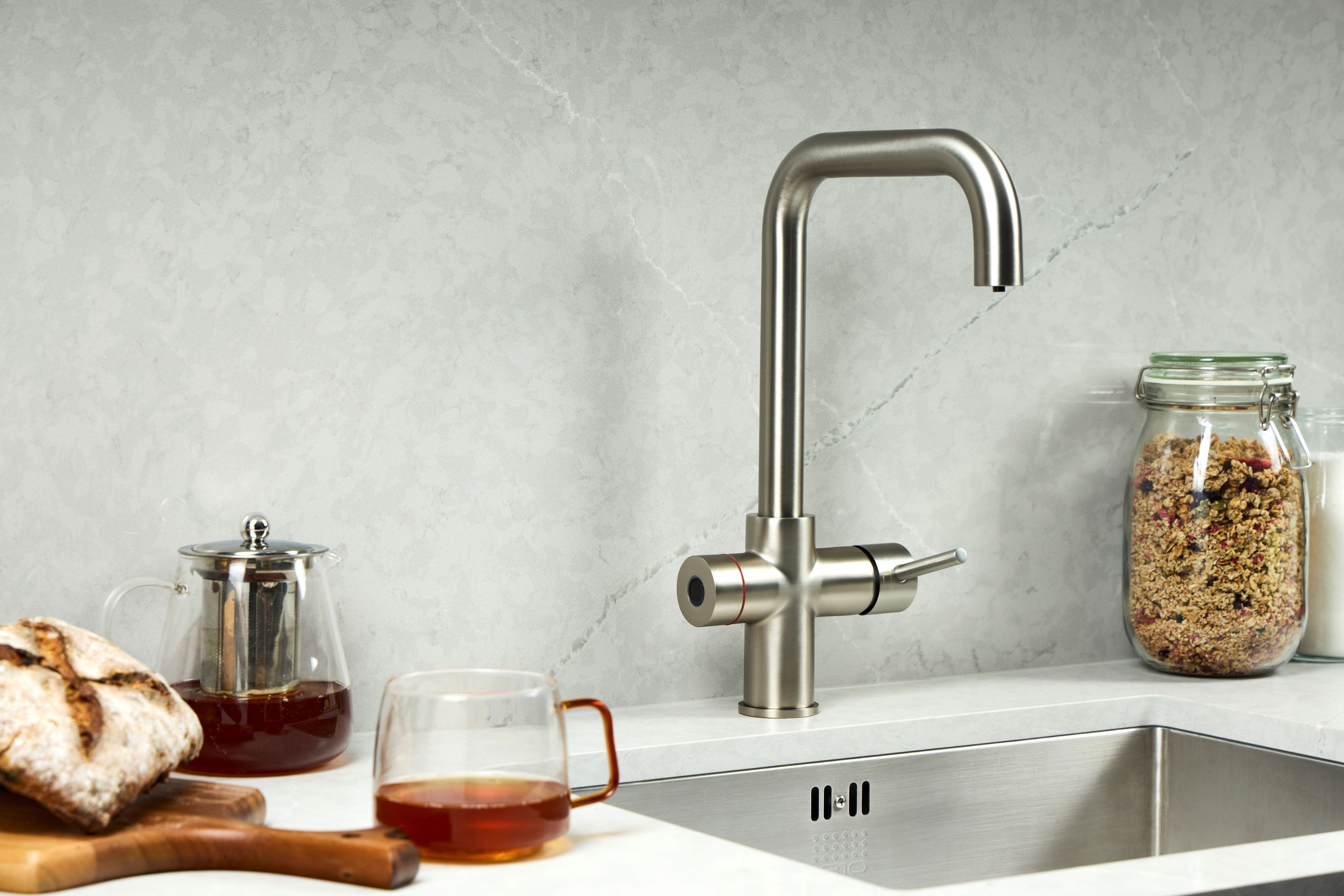 Verossi  | Valyrian | Finger Print Control 4 in 1 Instant Boiling & Filtered Cold Water Tap | Brushed Steel Finish