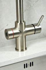 Verossi  | Valyrian | Biometric 4 in 1 Instant Boiling & Filtered Cold Water Tap | Brushed Steel Finish