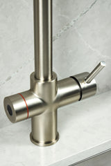 Verossi  | Valyrian | Biometric 4 in 1 Instant Boiling & Filtered Cold Water Tap | Brushed Steel Finish