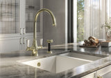 Verossi | Oswald| Traditional Dual Lever Kitchen tap | Polished Brass