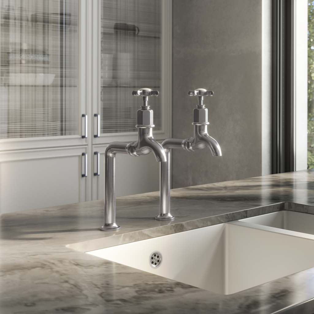 Verossi |Alton | Crosshead Traditional Bib Tap| Pewter