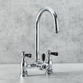 Verossi  | Venetian | Traditional Bridge Style 3 in 1 Instant Boiling Tap | Black Ceramic Levers | Polished Chrome Finish