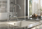 Verossi |Alton | Crosshead Trad Bridge Mixer Tap| Chrome