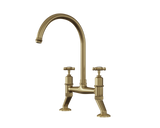Verossi |Alton | Crosshead Trad Bridge Mixer Tap| Brushed Brass