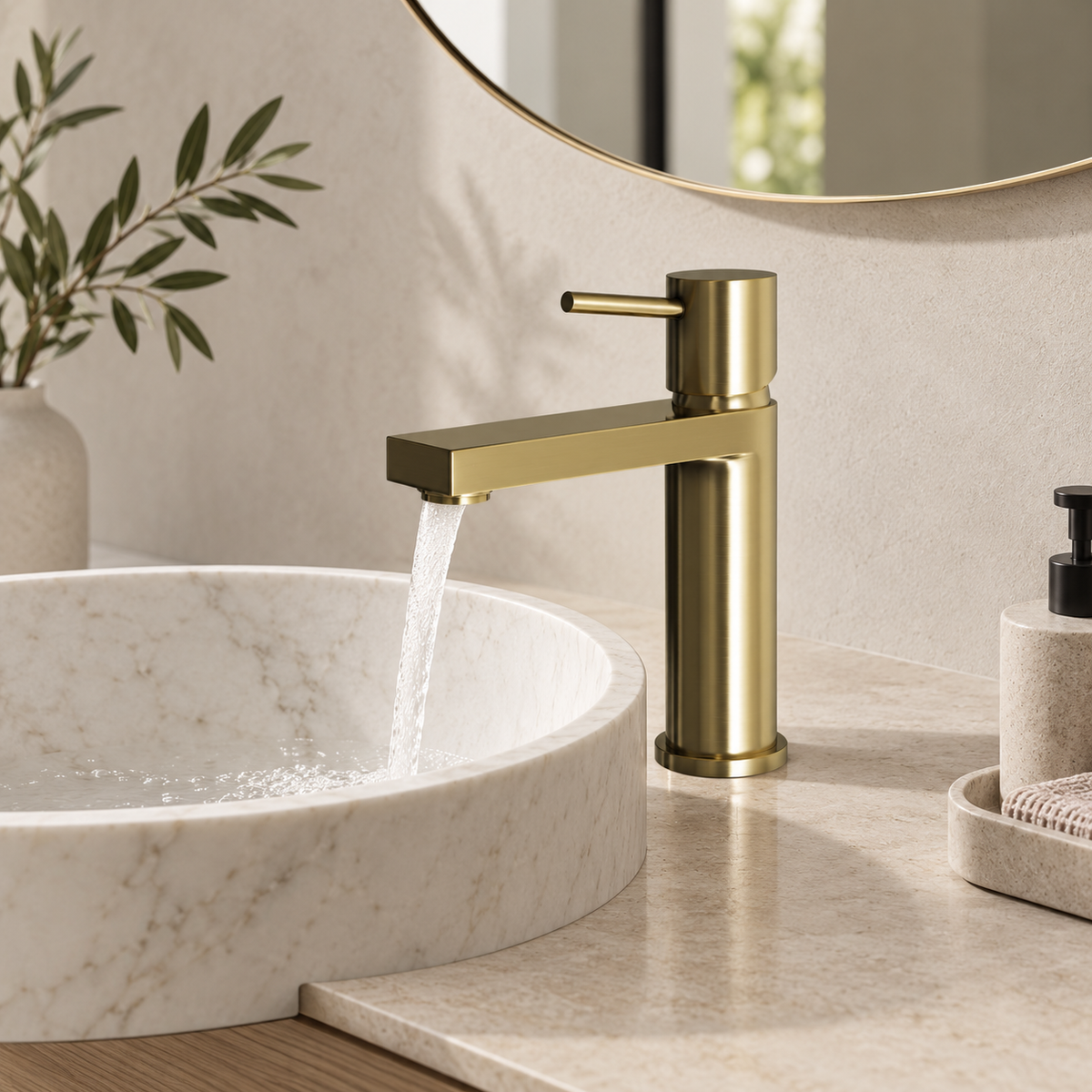 Blake | Mono Basin Mixer | Brushed Brass