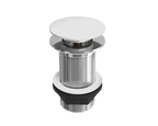 Ceramic Push Button Click-Clack Basin Waste - Unslotted - G1 1/4" - White Ceramic