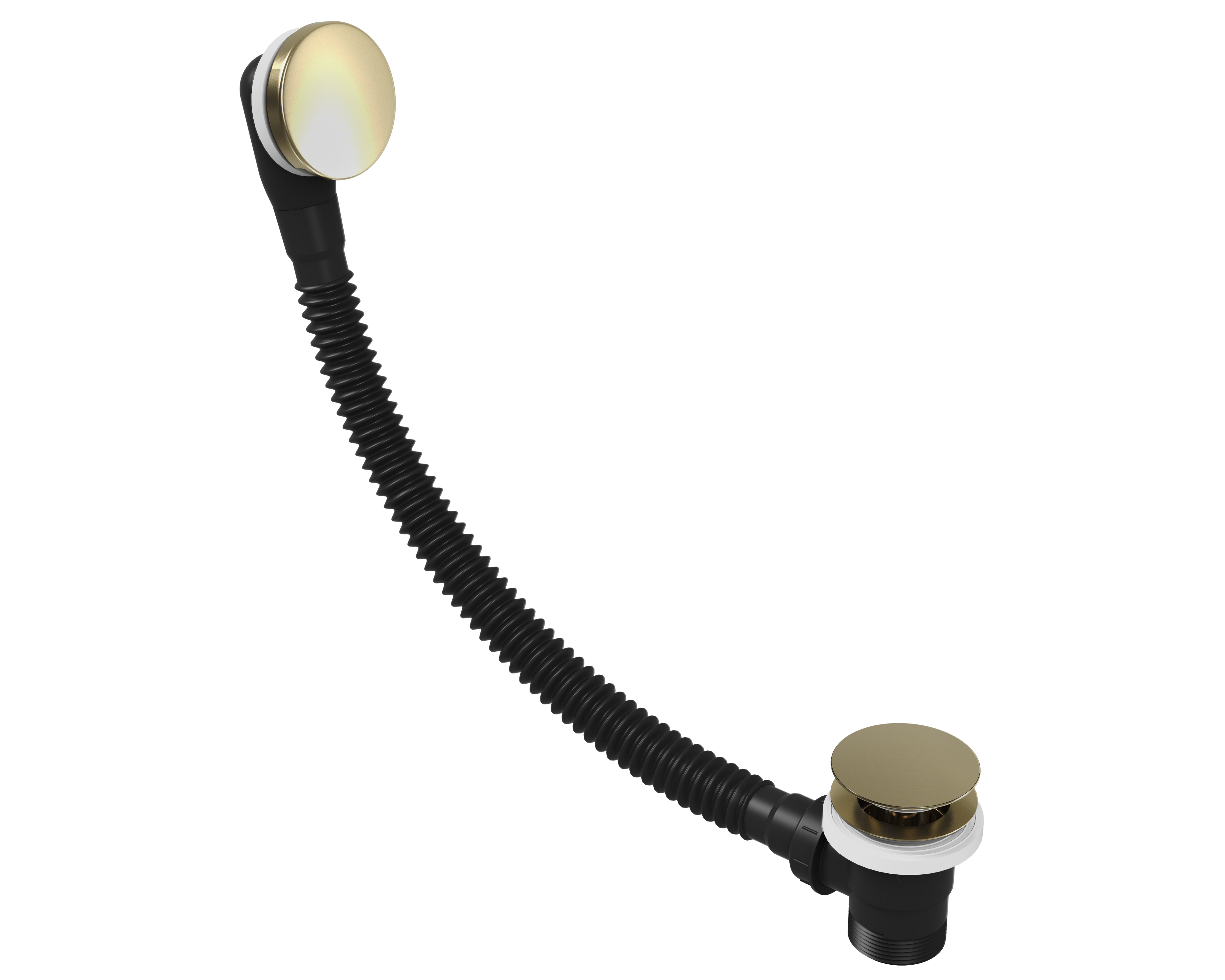 Easy-Clean Click-Clack Bath Waste with Overflow - G1 1/2" - 610mm Pipe - Brushed Brass