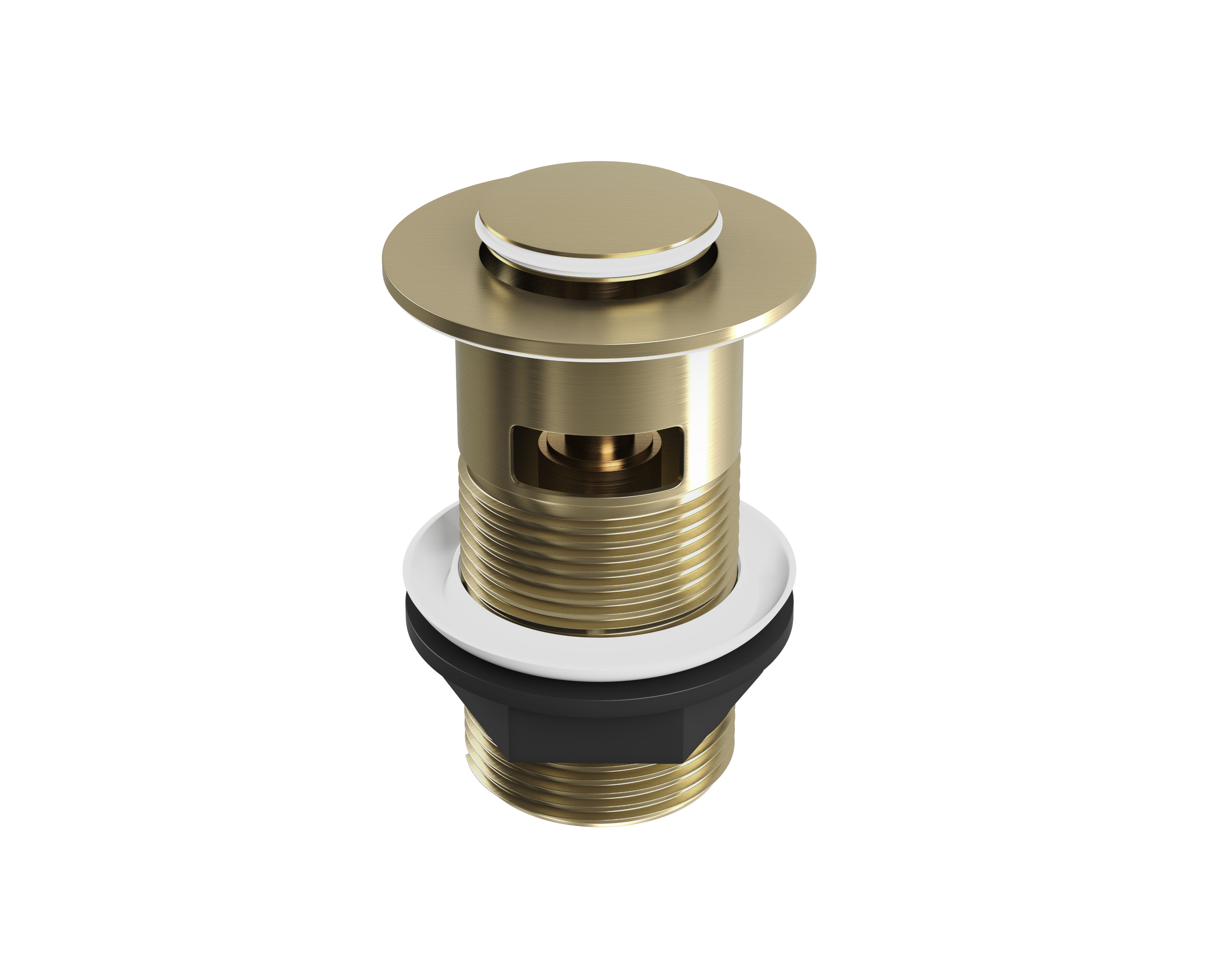 Push Button Click-Clack Basin Waste - Slotted - G1 1/4" - Brushed Brass