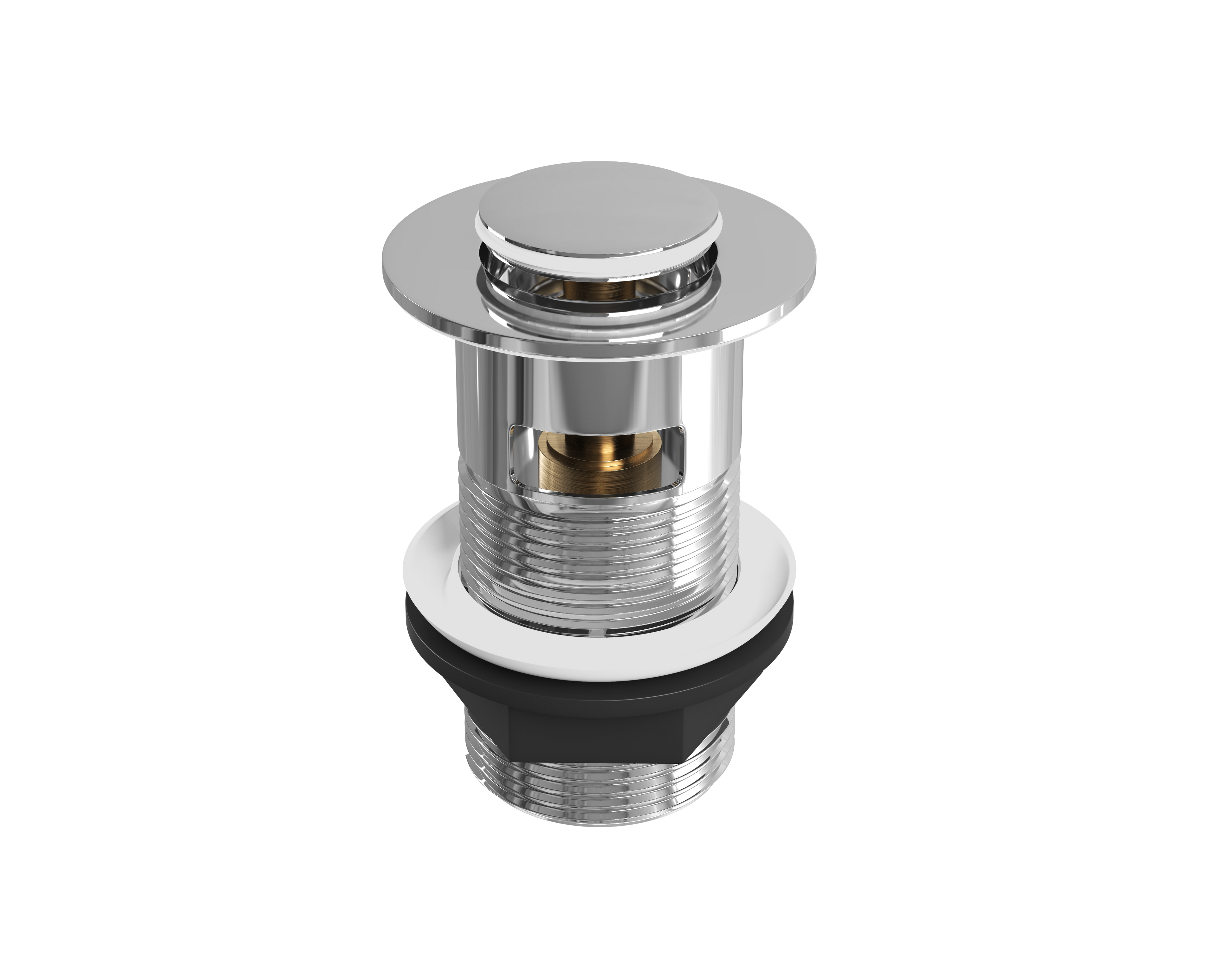 Push Button Click-Clack Basin Waste - Slotted - G1 1/4" - Chrome