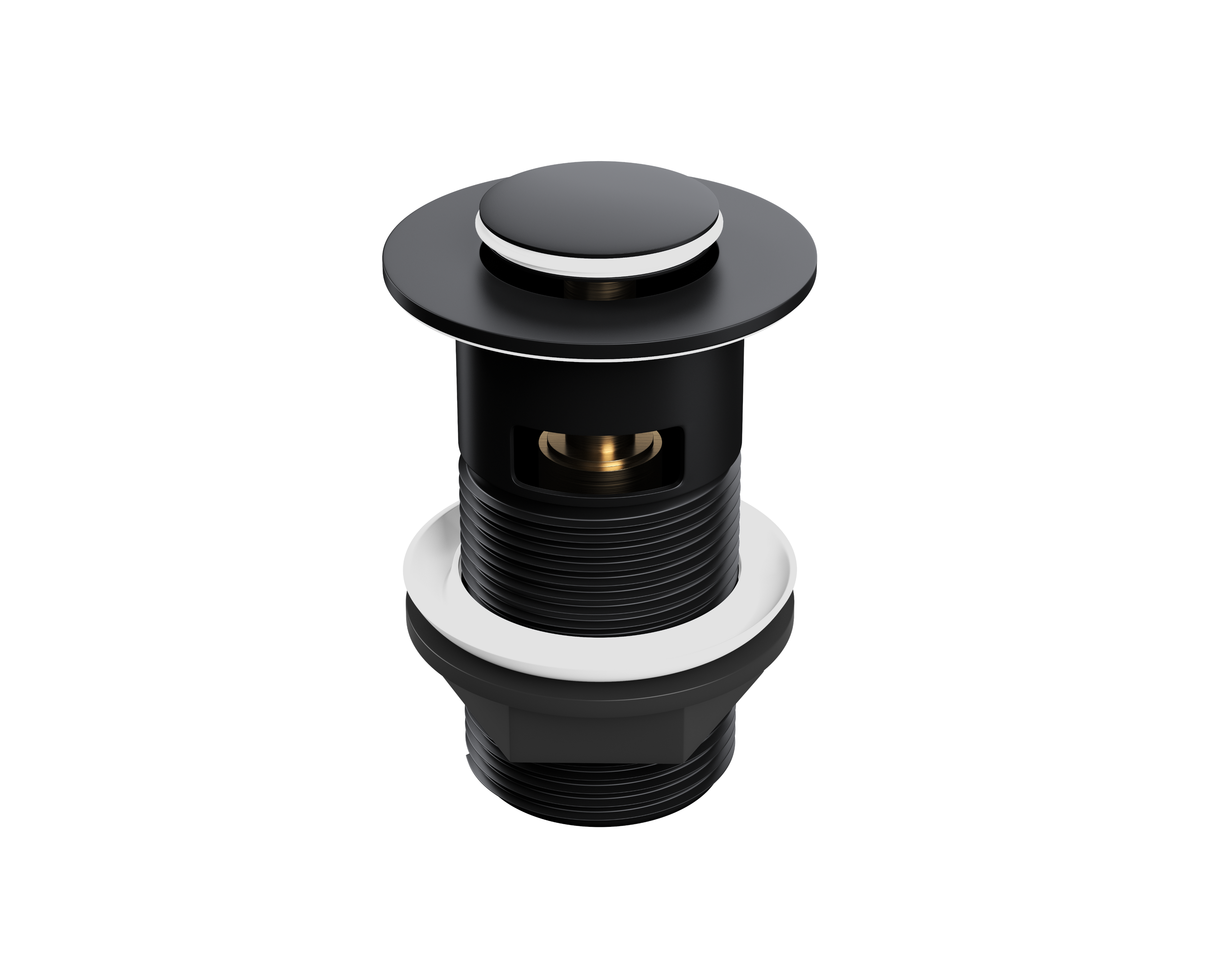Push Button Click-Clack Basin Waste - Slotted - G1 1/4" - Matt Black
