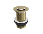 Push Button Click-Clack Basin Waste - Unslotted - G1 1/4" - Brushed Brass