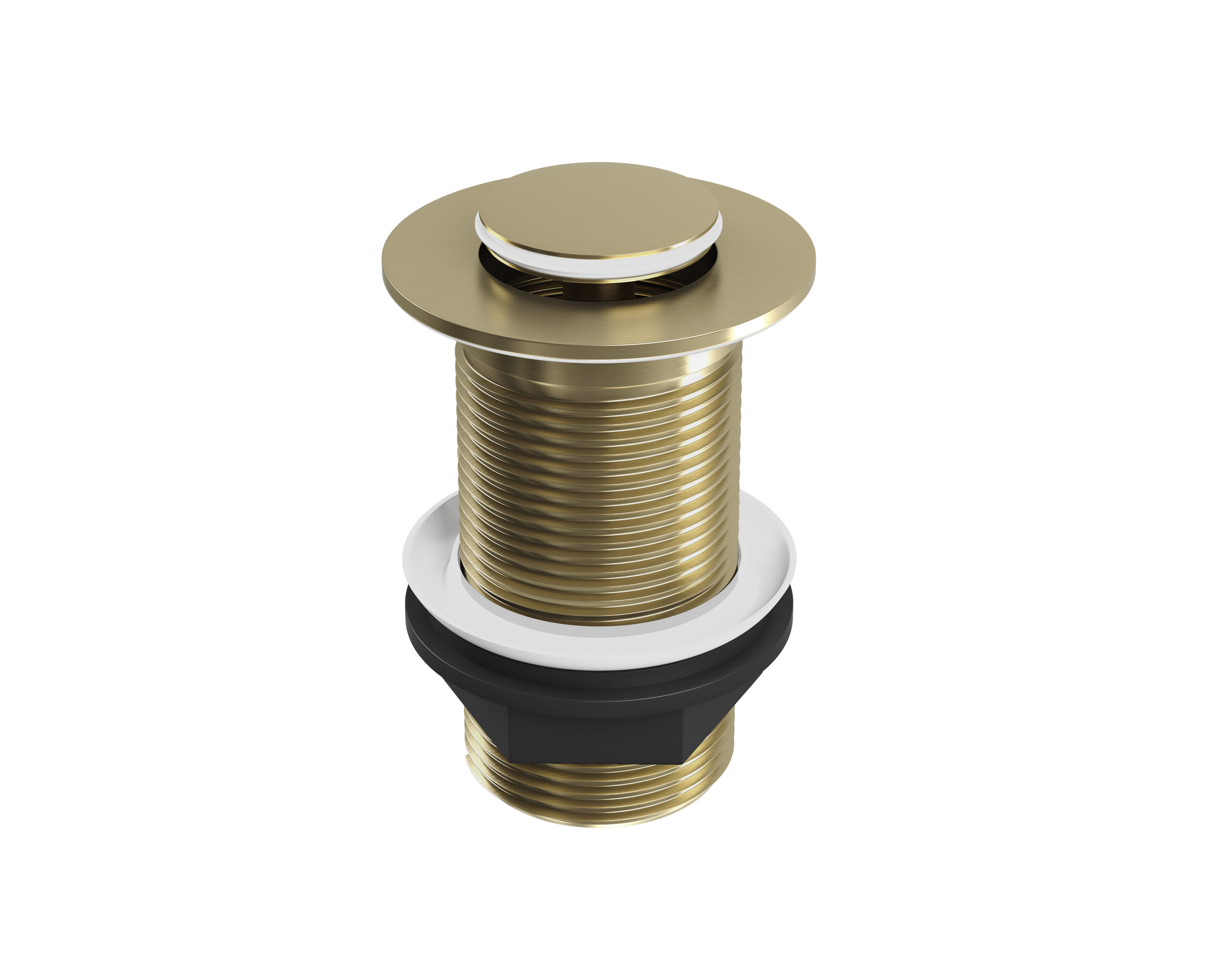 Push Button Click-Clack Basin Waste - Unslotted - G1 1/4" - Brushed Brass