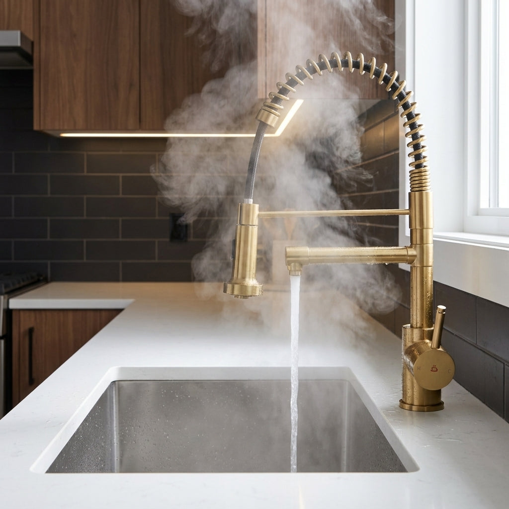 Verossi | Flex | Multiuse Style 3 in 1 Instant Boiling Tap with Flexi Spray  | Brushed Brass Finish