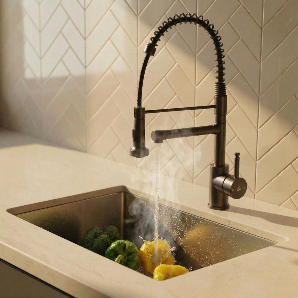Verossi  | Flex | Multiuse Style 3 in 1 Instant Boiling Tap with Flexi Spray  | Gun Metal Finish
