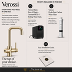 Verossi  | Valeria | Finger Print Control - 3 in 1 Instant Boiling Tap | Brushed Brass Finish