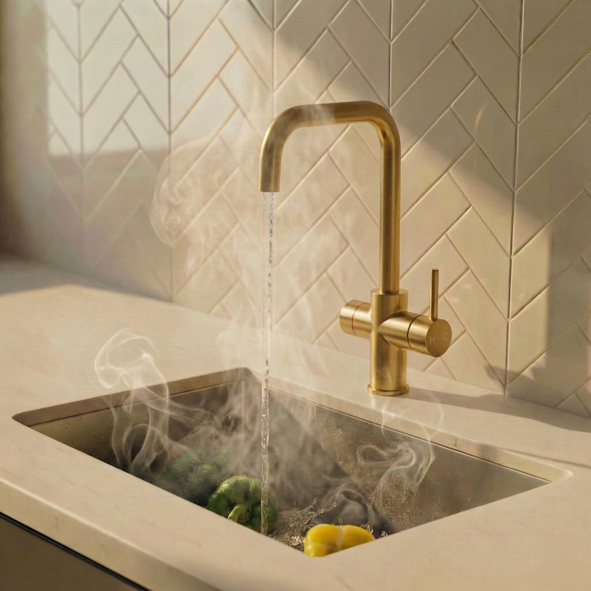 Verossi  | Valeria | Finger Print Control - 3 in 1 Instant Boiling Tap | Brushed Brass Finish