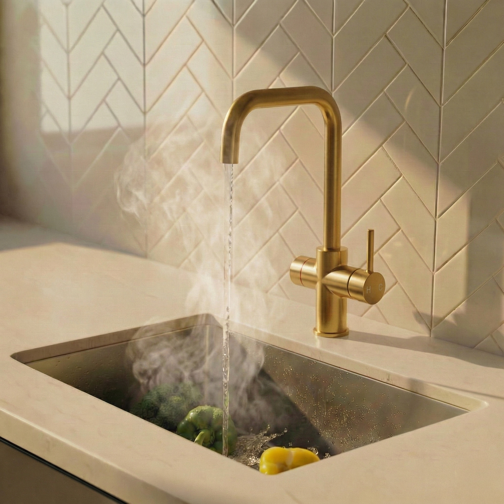 Verossi  | Valeria | Finger Print Control 3 in 1 Instant Boiling Tap | Brushed Gold Finish