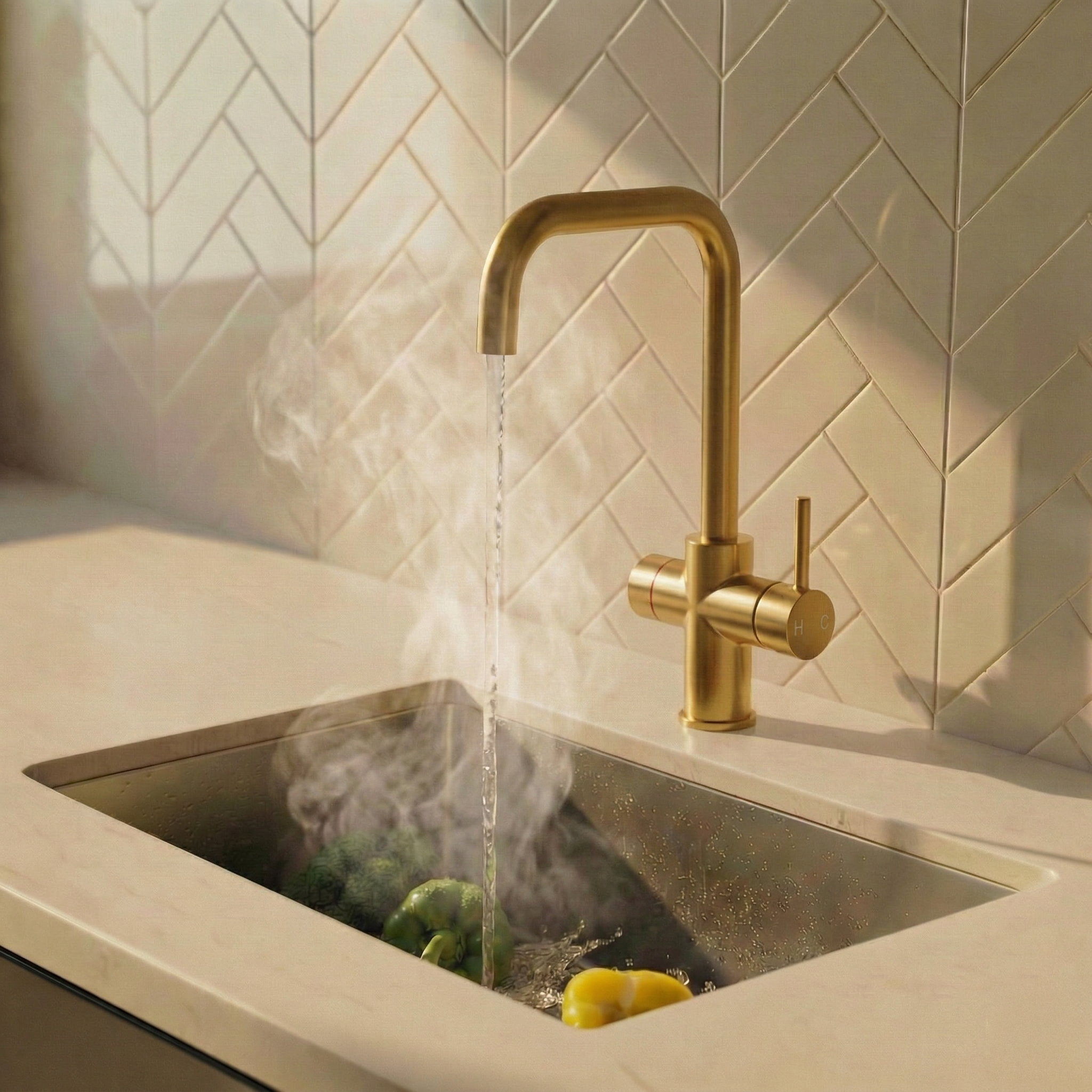Verossi  | Valeria | Finger Print Control 3 in 1 Instant Boiling Tap | Brushed Gold Finish
