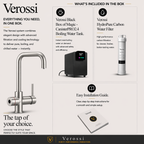Verossi  | Valeria | Finger Print Control 3 in 1 Instant Boiling Tap | Brushed Steel Finish