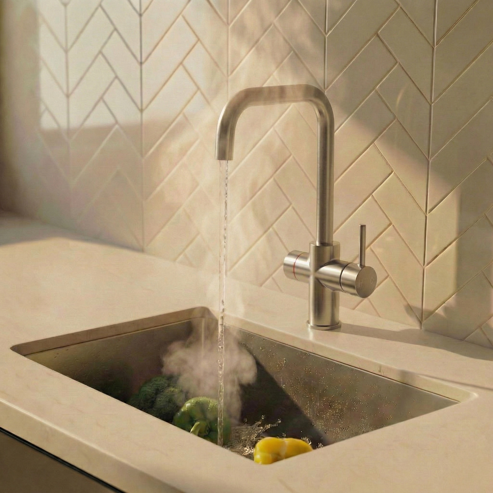 Verossi  | Valeria | Finger Print Control 3 in 1 Instant Boiling Tap | Brushed Steel Finish