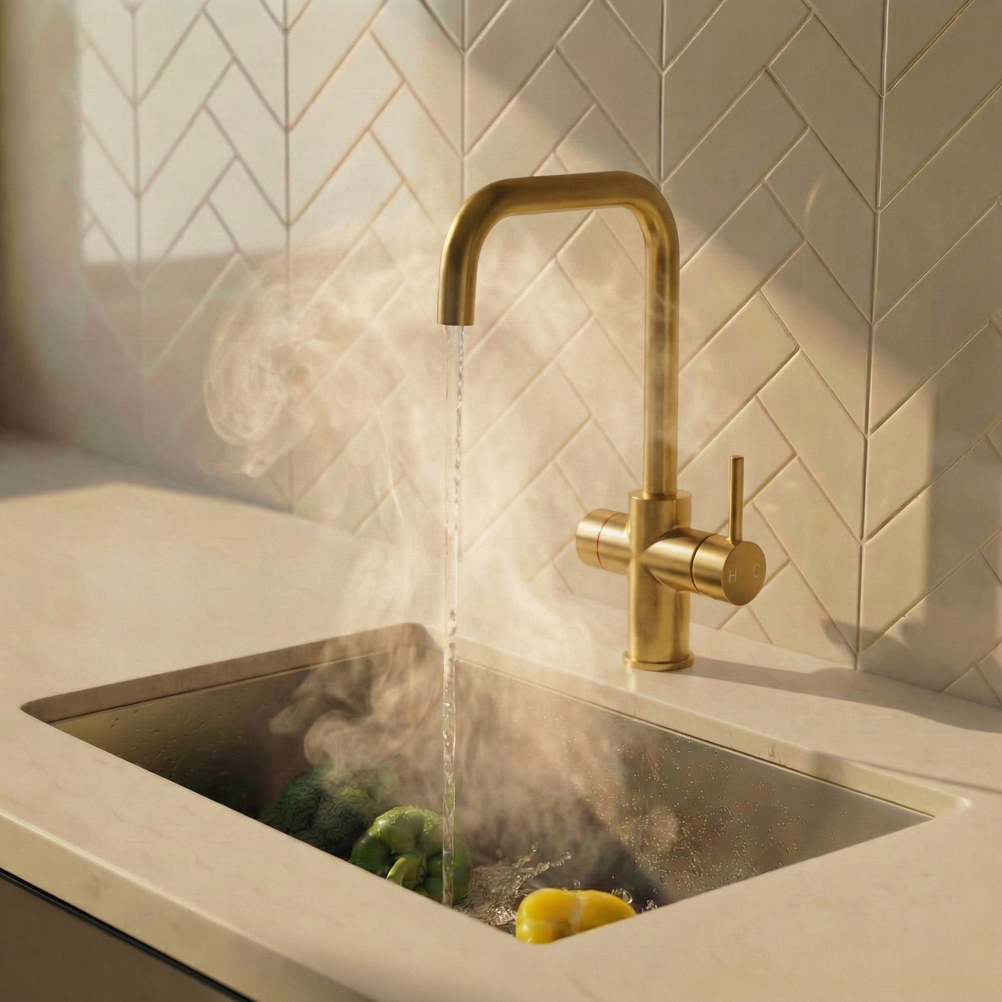 Verossi  | Valyrian | Finger Print Control 4 in 1 Instant Boiling & Filtered Cold Water Tap | Brushed Brass Finish
