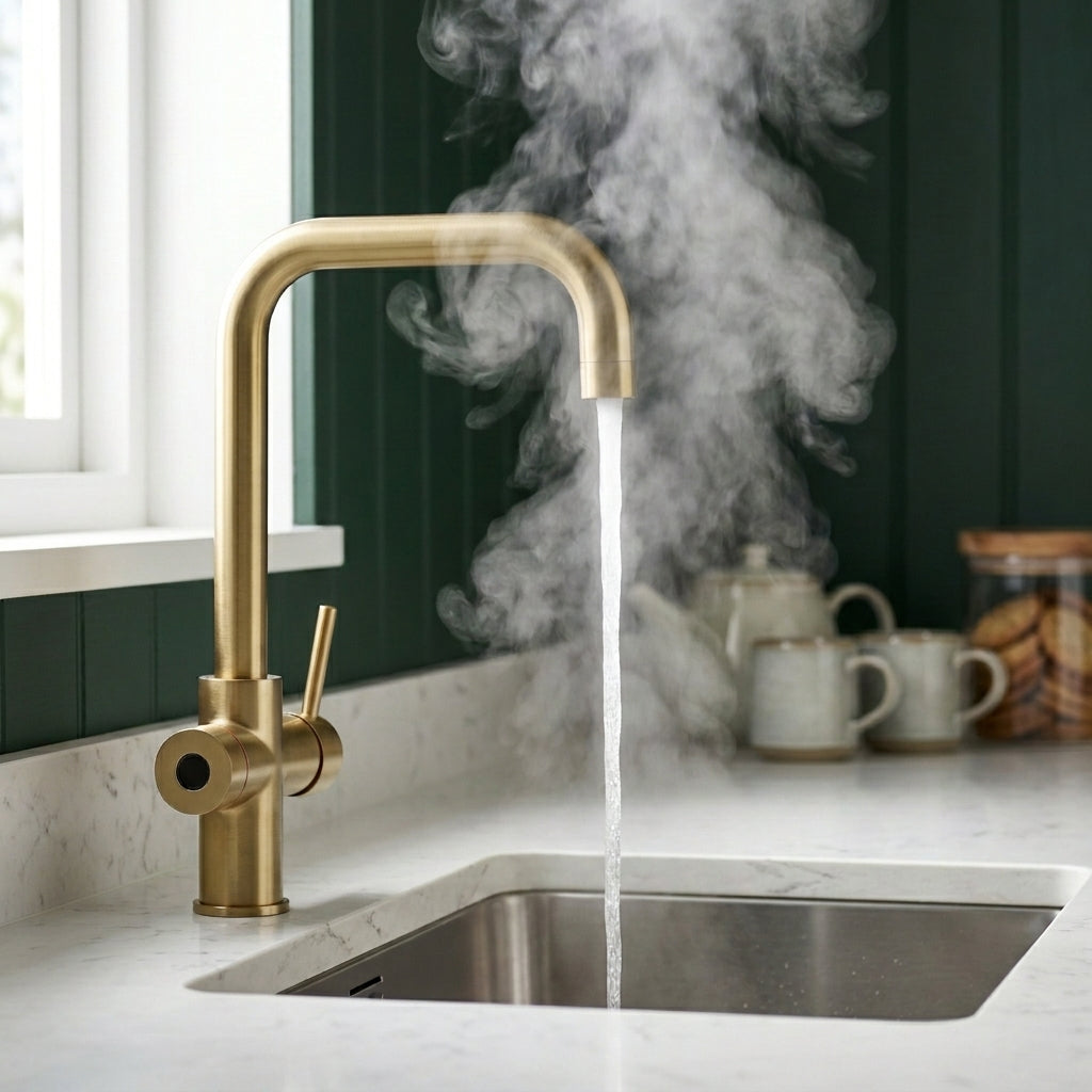 Verossi  | Valyrian | Finger Print Control 4 in 1 Instant Boiling & Filtered Cold Water Tap | Brushed Brass Finish