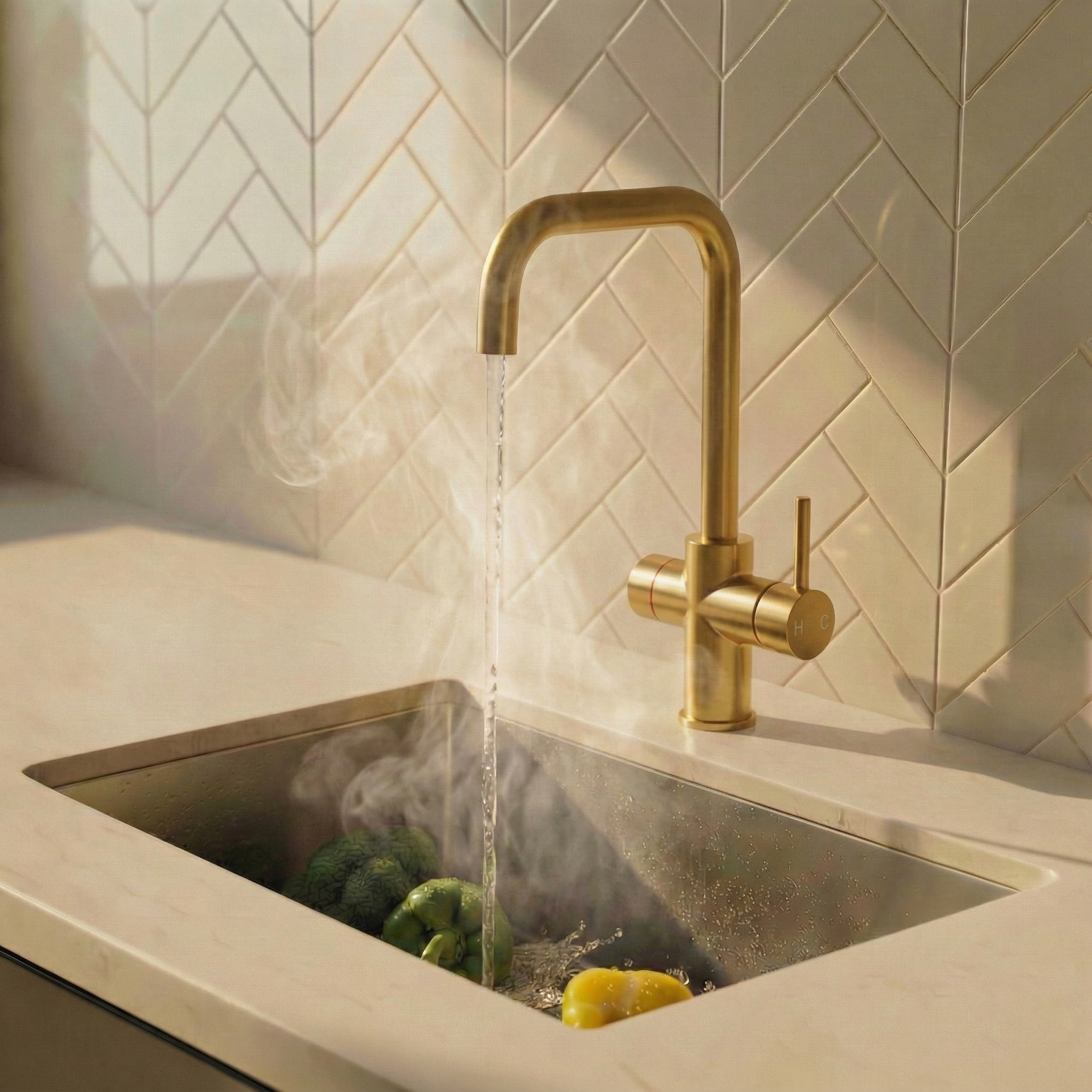 Verossi  | Valyrian | Finger Print Control 4 in 1 Instant Boiling & Filtered Cold Water Tap | Brushed Gold Finish