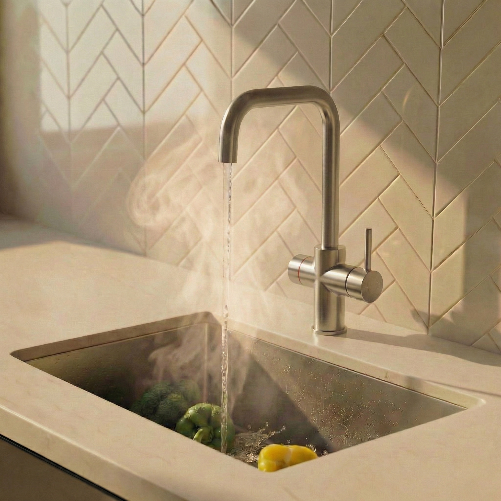 Verossi  | Valyrian | Finger Print Control 4 in 1 Instant Boiling & Filtered Cold Water Tap | Brushed Steel Finish