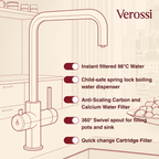 Verossi | Vamore | 3 in 1 Instant Boiling Tap | Brushed Gold Finish