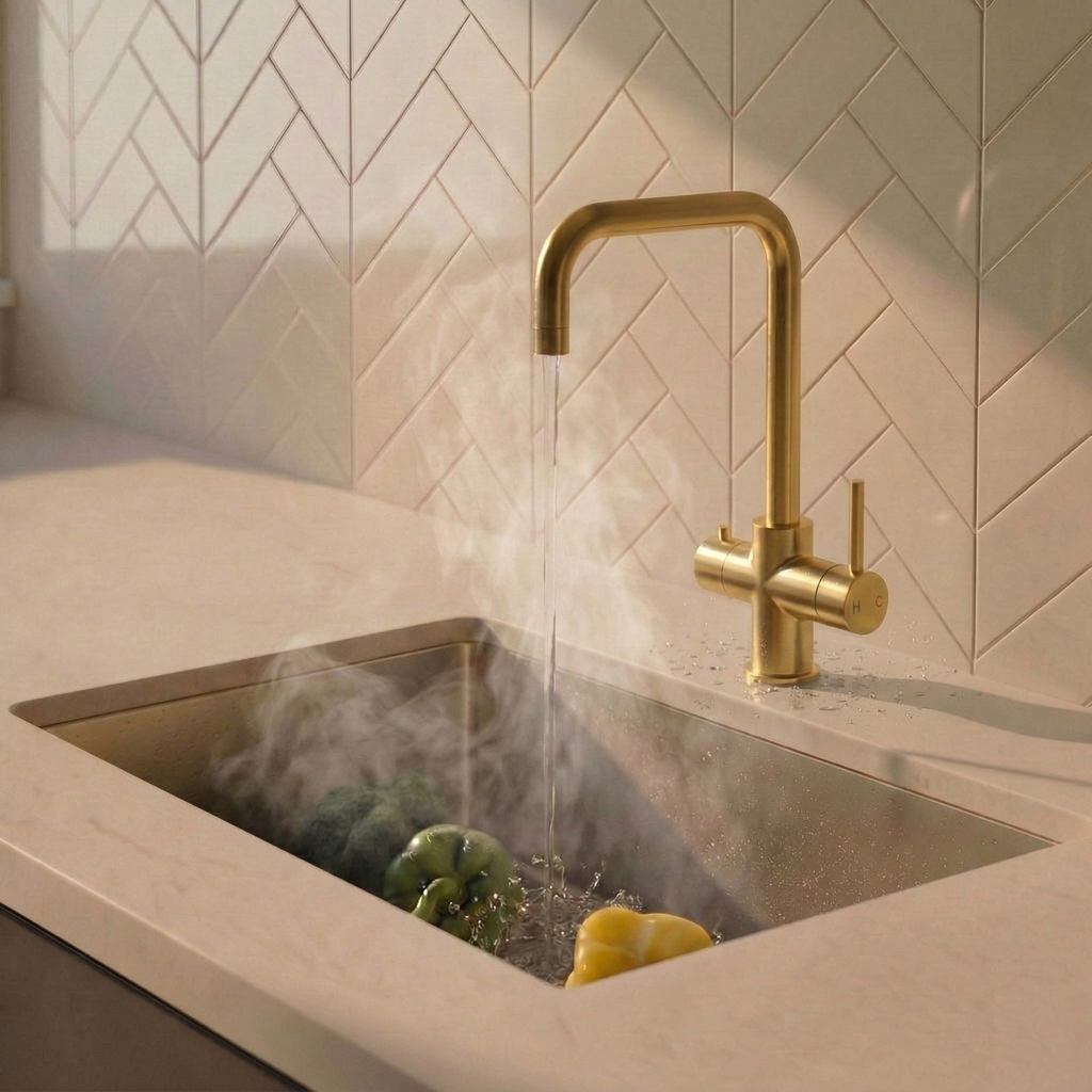 Verossi | Vamore | 3 in 1 Instant Boiling Tap | Brushed Gold Finish