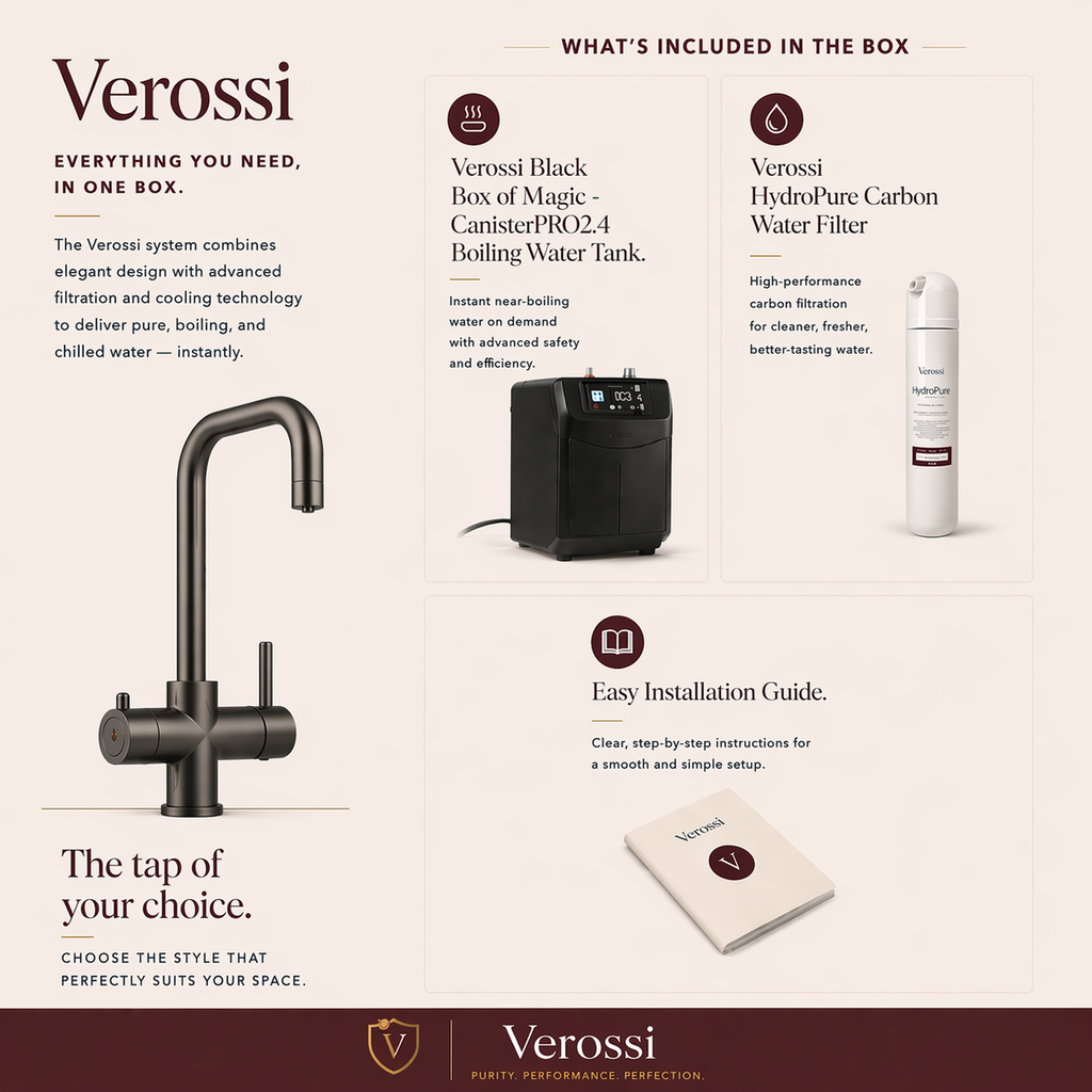 Verossi | Vamore | 3 in 1 Instant Boiling Tap | Gun Metal Finish