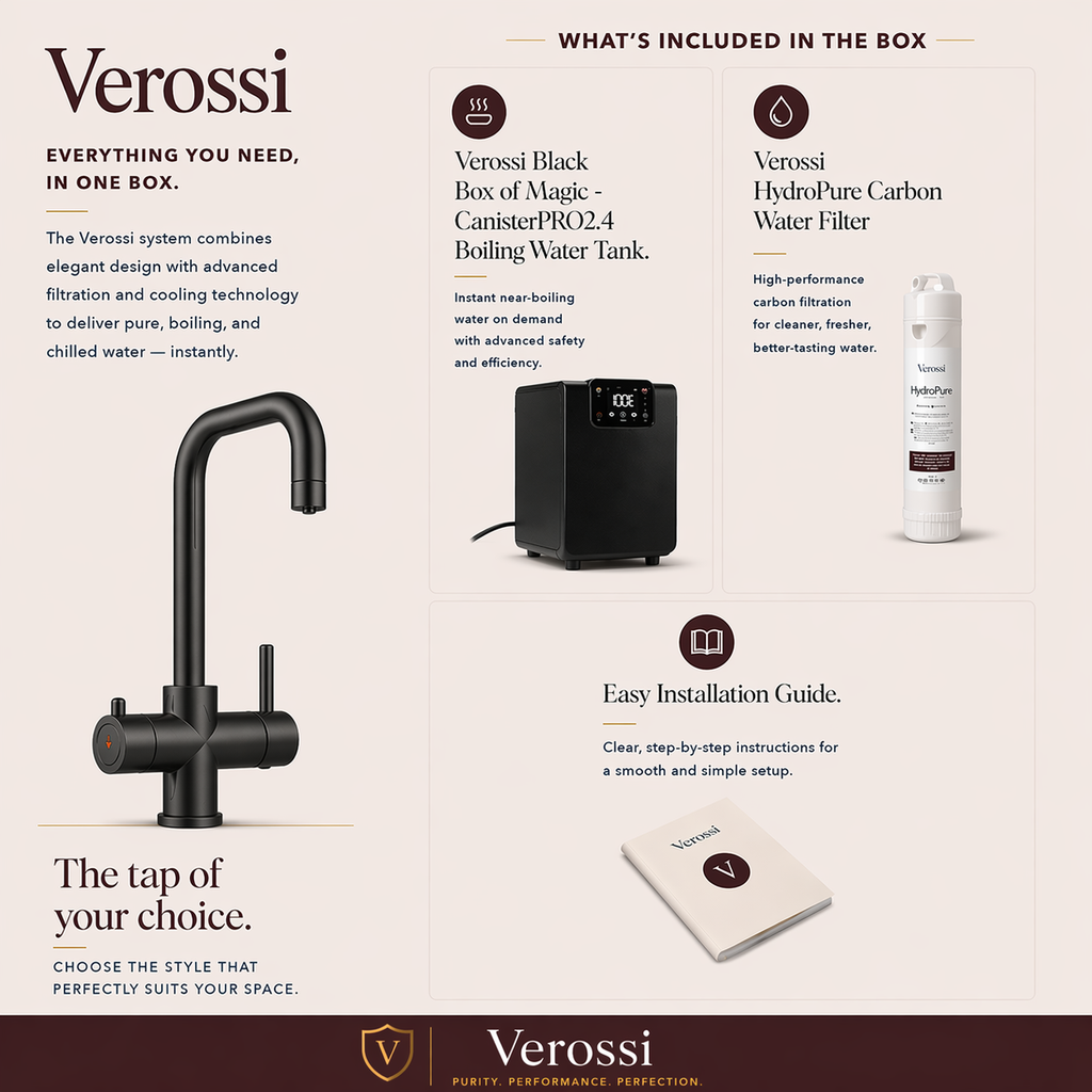 Verossi | Vamore | 3 in 1 Instant Boiling Tap | Matt Black Finish